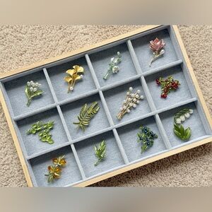 Floral Metal Brooch Pins